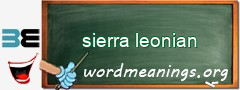 WordMeaning blackboard for sierra leonian